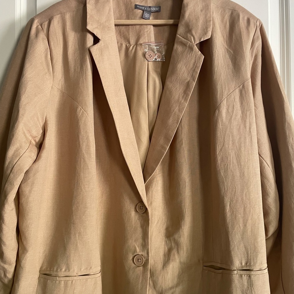 NWOT Jessica London Linen Blend Blazer/Jacket - Picture 3 of 5